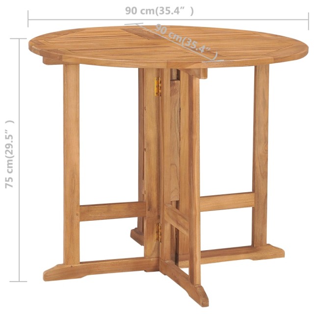 Ensemble à manger d'extérieur pliable 5 pcs Bois solide de teck