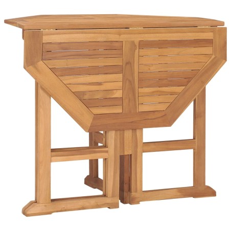 Ensemble à manger d'extérieur pliable 5 pcs Bois solide de teck