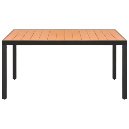 Ensemble à manger de jardin 7 pcs noir et marron