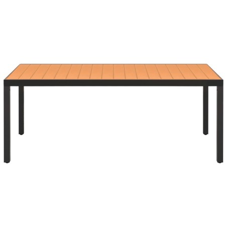 Ensemble à manger de jardin 7 pcs noir et marron