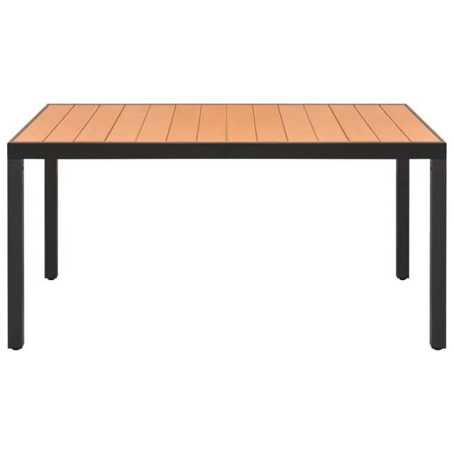 Ensemble à manger de jardin 5 pcs noir et marron