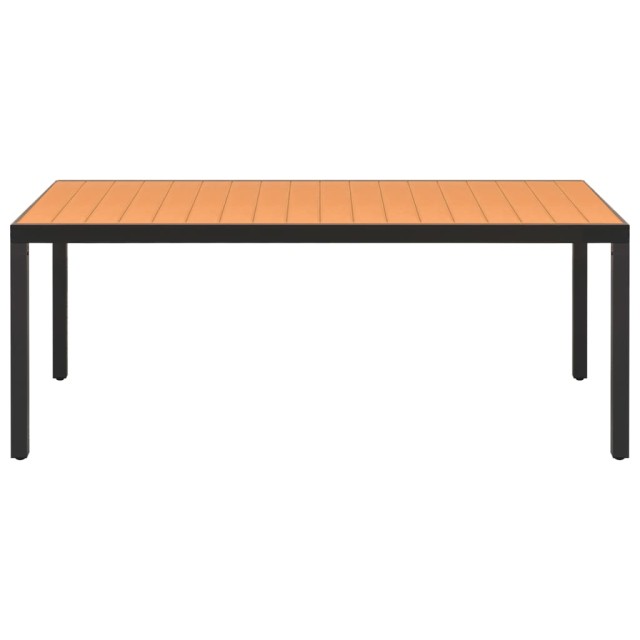 Ensemble à manger de jardin 7 pcs noir et marron