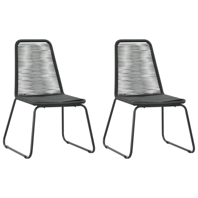 Ensemble à manger de jardin 3 pcs PVC résine tressée noir