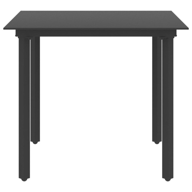 Ensemble à manger de jardin 3 pcs PVC résine tressée noir