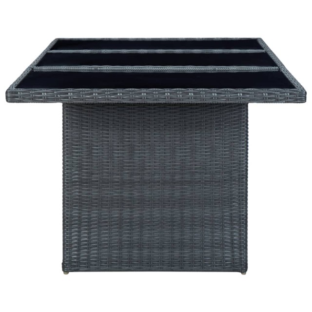 Mobilier à dîner 9 pcs avec coussins Résine tressée Gris foncé
