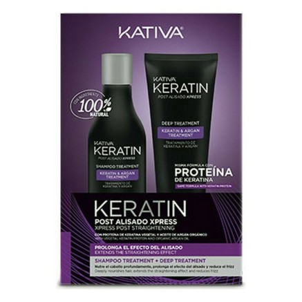 Set de Peluquería Alisado Brasileño Kativa Keratin (2 pcs) (250 ml +