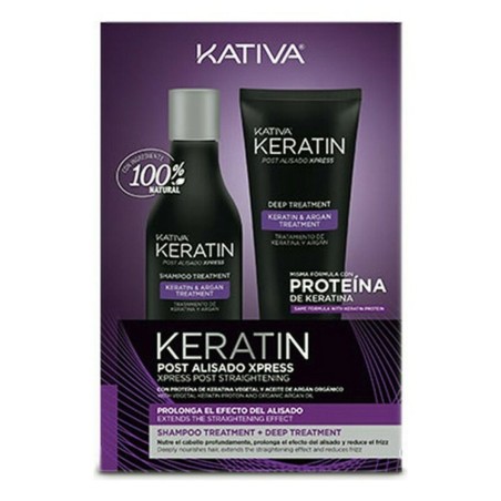 Set de Peluquería Alisado Brasileño Kativa Keratin (2 pcs) (250 ml +