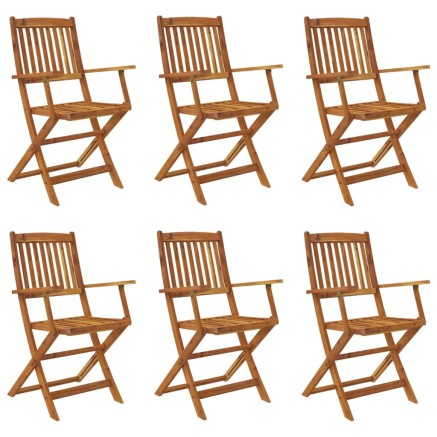 Ensemble à manger de jardin pliable 7 pcs bois d'acacia solide 2