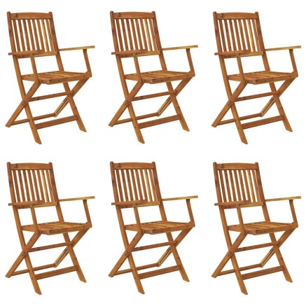 Ensemble à manger de jardin pliable 7 pcs bois d'acacia solide 2