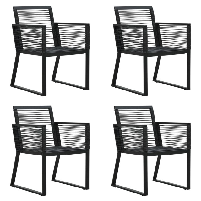 Ensemble à manger d'extérieur 5 pcs Rotin PVC Noir