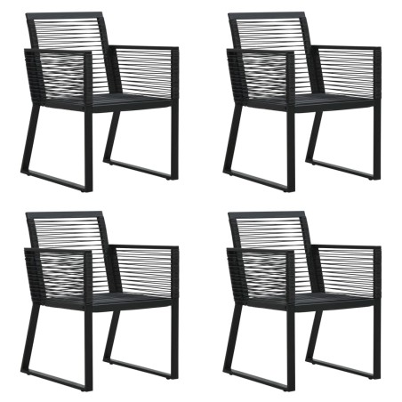 Ensemble à manger d'extérieur 5 pcs Rotin PVC Noir