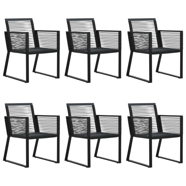 Ensemble à manger d'extérieur 7 pcs Rotin PVC Noir