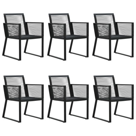 Ensemble à manger d'extérieur 7 pcs Rotin PVC Noir