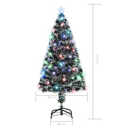 Arbre de Noël pré-éclairé avec support et LED 120 cm fibre optique