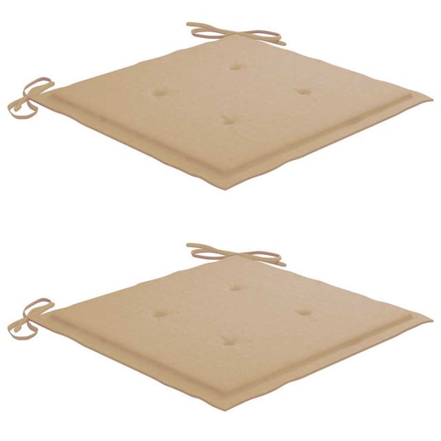 Chaises de jardin avec table à thé et coussins Acacia solide