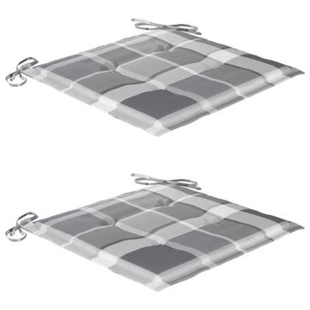 Chaises de jardin avec table à thé et coussins Acacia solide