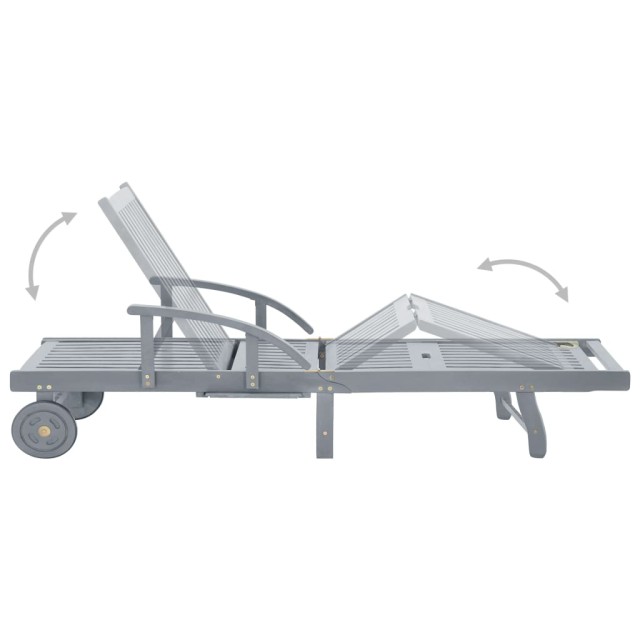 Chaise longue de jardin avec coussin Bois d'acacia solide