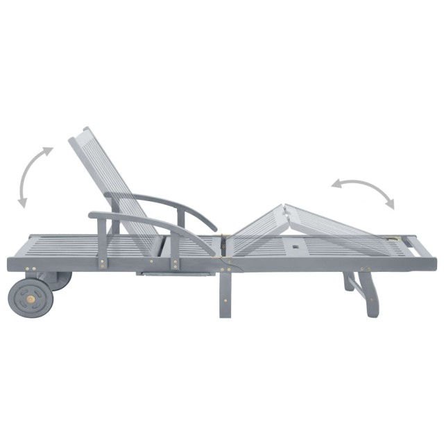 Chaise longue de jardin avec coussin Bois d'acacia solide