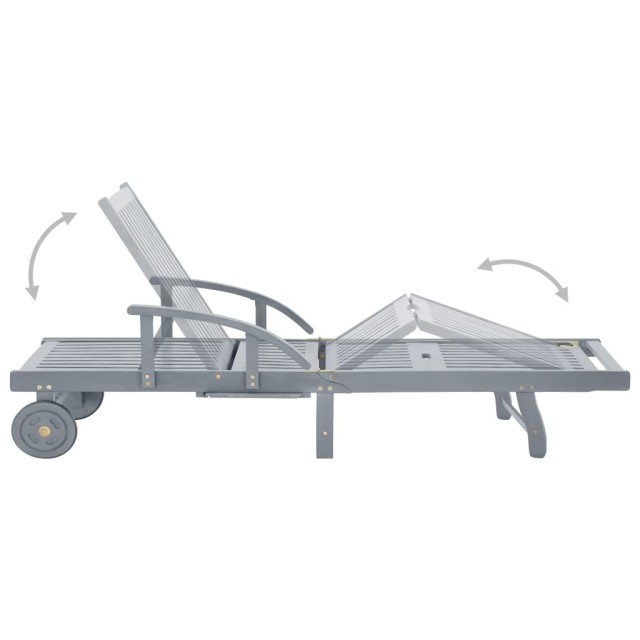 Chaise longue de jardin avec coussin Bois d'acacia solide