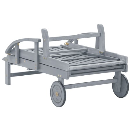 Chaise longue de jardin avec coussin Bois d'acacia solide