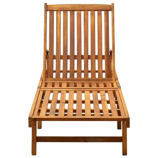 Chaise longue de jardin avec coussin Bois d'acacia solide