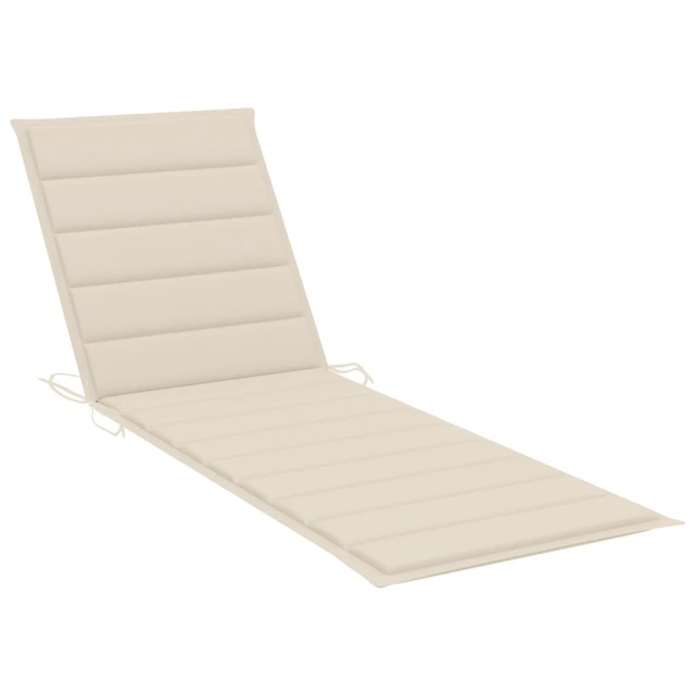 Chaise longue de jardin avec coussin Gris Bois d'acacia solide