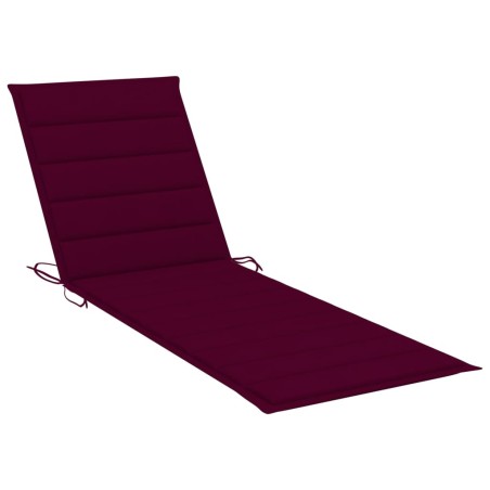 Chaise longue de jardin avec coussin Gris Bois d'acacia solide
