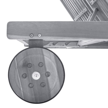 Chaise longue de jardin 2 places avec coussin Gris Acacia