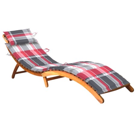 Chaise longue de jardin avec coussin Bois d'acacia solide