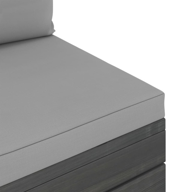 Salon palette de jardin 2 pcs avec coussins Bois de pin massif