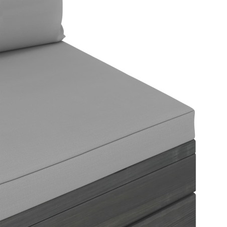 Salon palette de jardin 2 pcs avec coussins Bois de pin massif