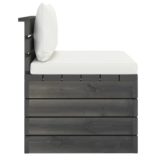 Salon palette de jardin 2 pcs avec coussins Bois de pin massif