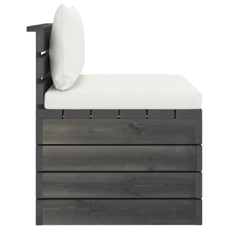 Salon palette de jardin 2 pcs avec coussins Bois de pin massif