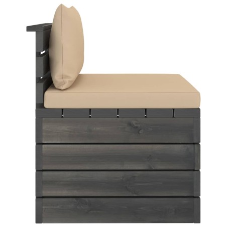 Salon palette de jardin 2 pcs avec coussins Bois de pin massif