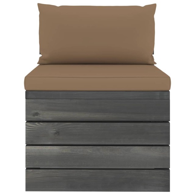 Salon palette de jardin 2 pcs avec coussins Bois de pin massif