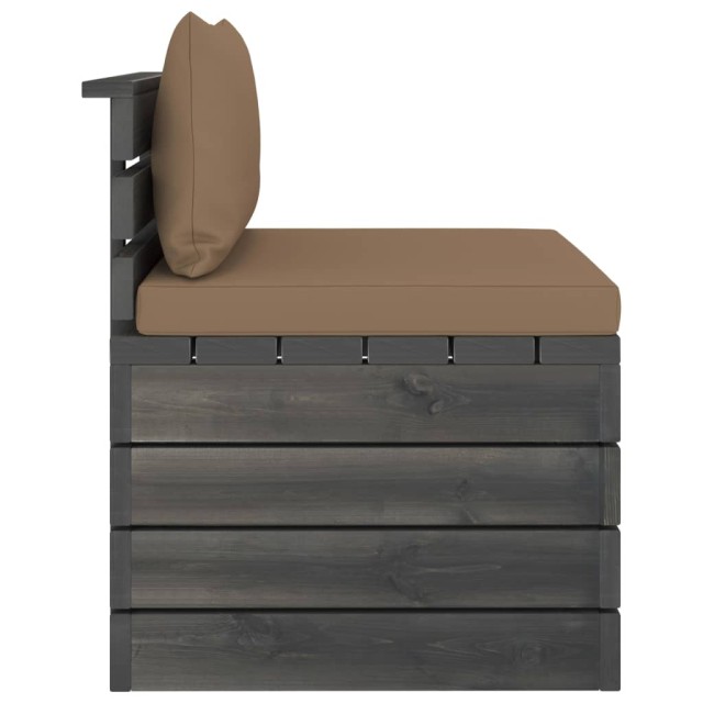 Salon palette de jardin 2 pcs avec coussins Bois de pin massif