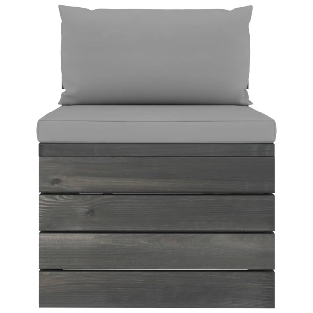 Salon palette de jardin 2 pcs avec coussins Bois de pin massif