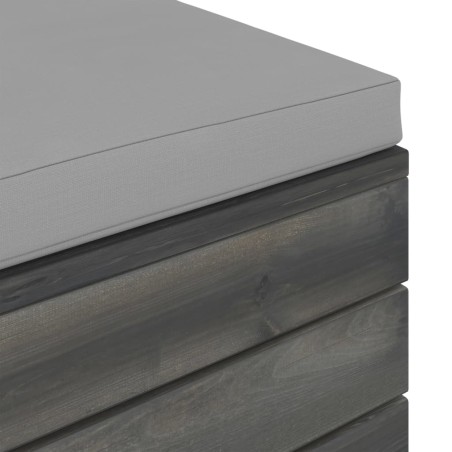 Salon palette de jardin 2 pcs avec coussins Bois de pin massif