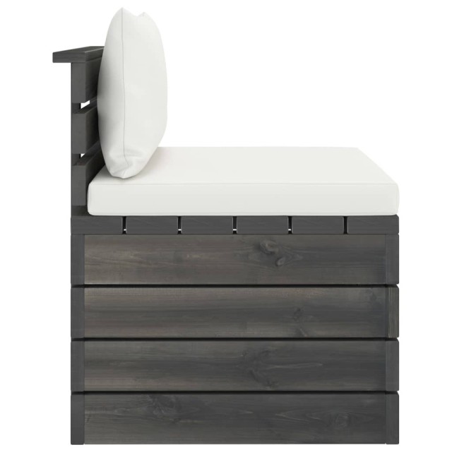 Salon palette de jardin 2 pcs avec coussins Bois de pin massif