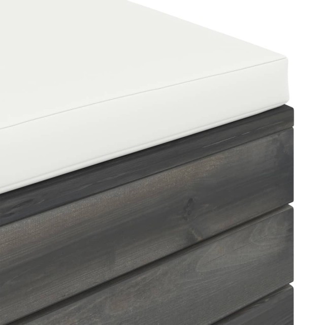 Salon palette de jardin 2 pcs avec coussins Bois de pin massif