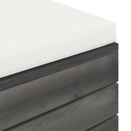 Salon palette de jardin 2 pcs avec coussins Bois de pin massif