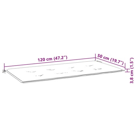 Banc Batavia avec coussin gris 120 cm Bois de teck massif