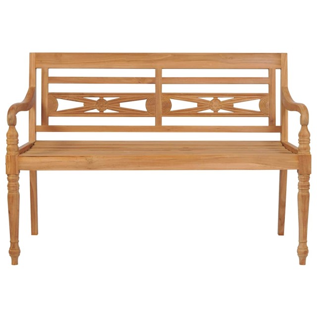 Banc Batavia avec coussin taupe 120 cm Bois de teck massif