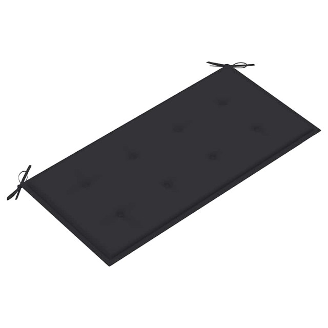 Banc de jardin et coussin anthracite 112 cm Bois de teck massif