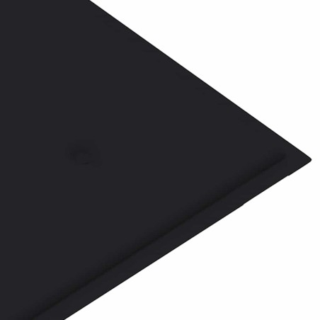 Banc de jardin avec coussin noir 112 cm Bois de teck massif