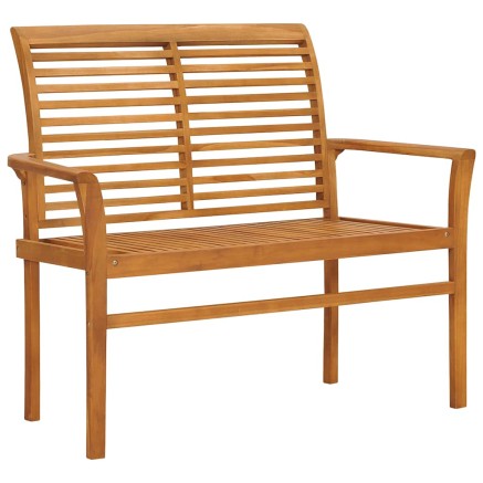 Banc de jardin avec coussin taupe 112 cm Bois de teck massif 2