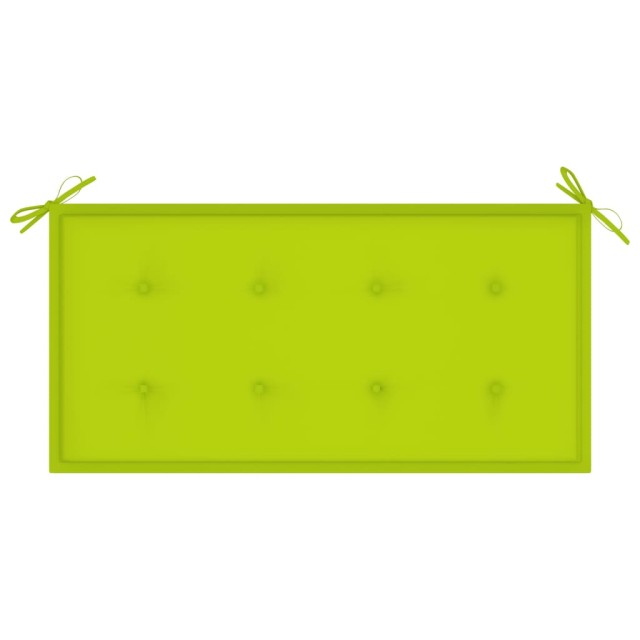 Banc de jardin avec coussin vert vif 112 cm Bois de teck massif