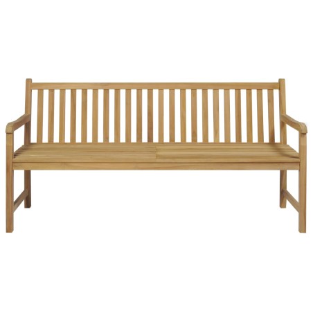 Banc de jardin avec coussin gris 175 cm Bois de teck massif