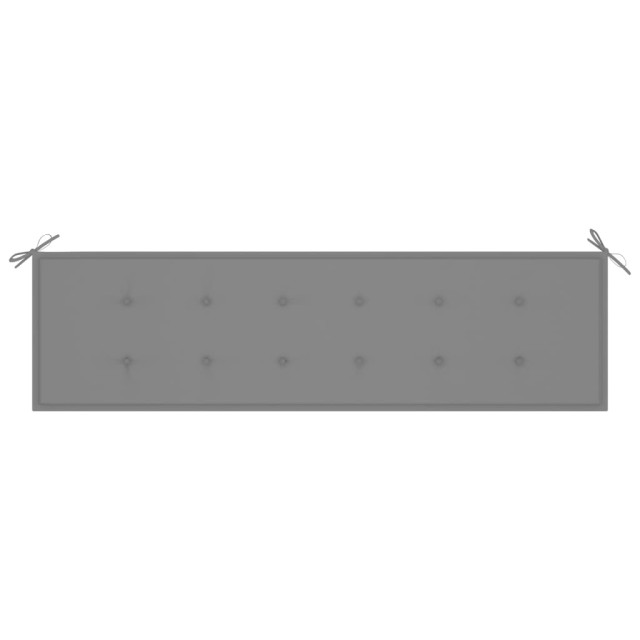 Banc de jardin avec coussin gris 175 cm Bois de teck massif