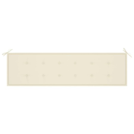 Banc de jardin avec coussin crème 175 cm Bois de teck massif